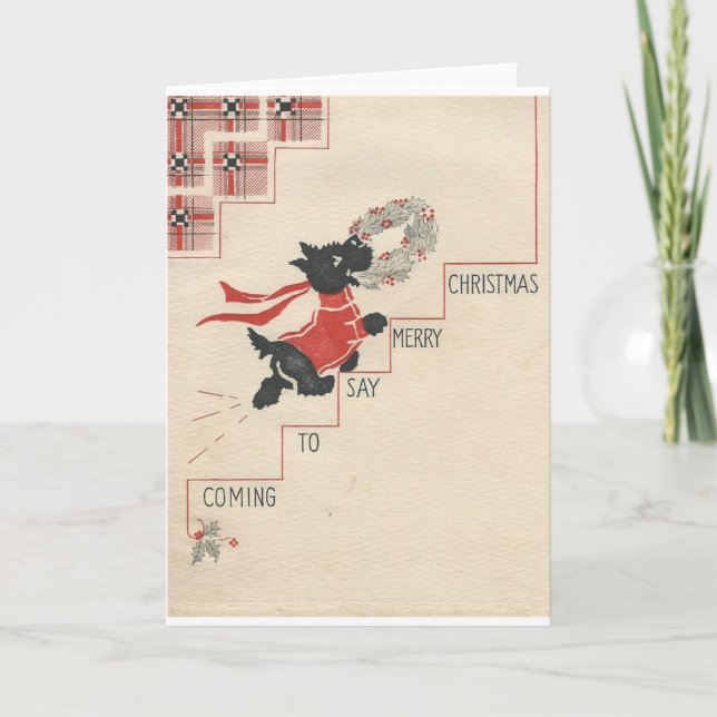 Felices Navidad del escocés del vintage (Anverso)