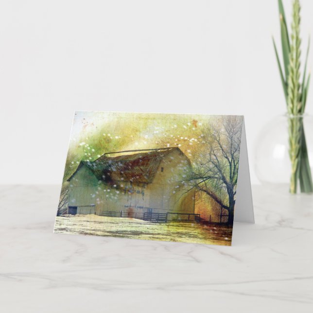 Felices Navidad del granero del invierno (Anverso)