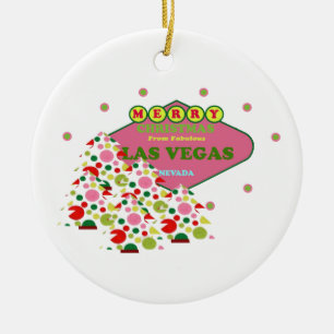 Felices Navidad del ornamento de Las Vegas