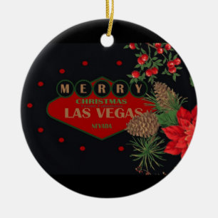 Felices Navidad del ornamento de Las Vegas