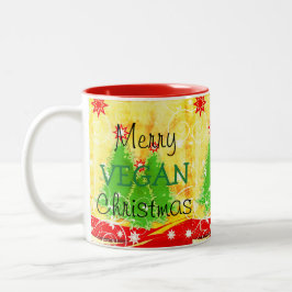 Felices Navidad del vegano, taza del navidad para