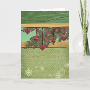 Felices Navidad en coreano, tarjeta de Navidad