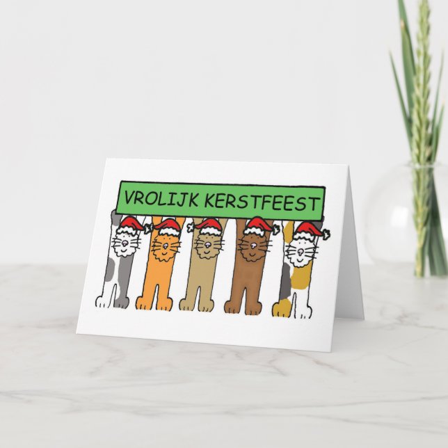 Felices Navidad holandesas, gatos del dibujo (Anverso)