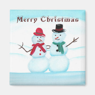 Felices Navidad, imanes de la gente de la nieve