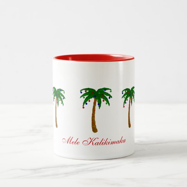 Felices Navidad/Mele Kalikimaka de la taza de café (Centro)