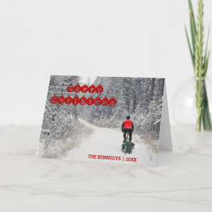 Felices Navidad - motorista que trae a casa el