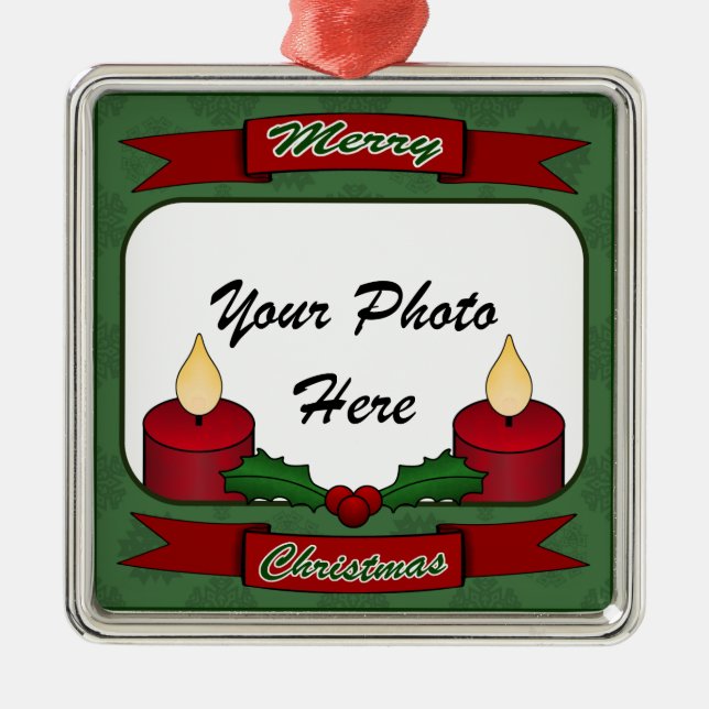 ¡Felices Navidad! Ornamento de encargo de la foto (Frente)