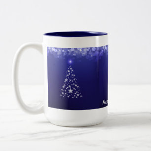 Felices Navidad taza del Dos-Tono de 15 onzas