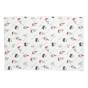 Felices Navidad y fundas de almohada del muñeco d