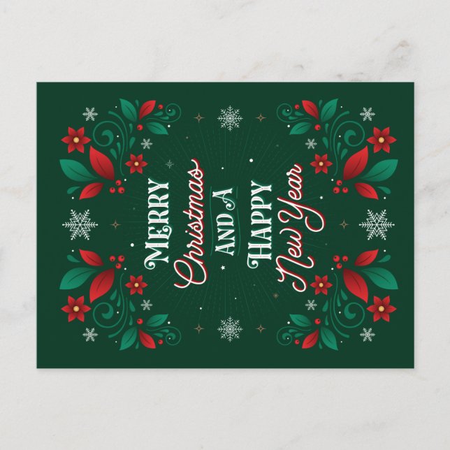 Felices Navidad y una postal de la Feliz Año Nuevo (Anverso)