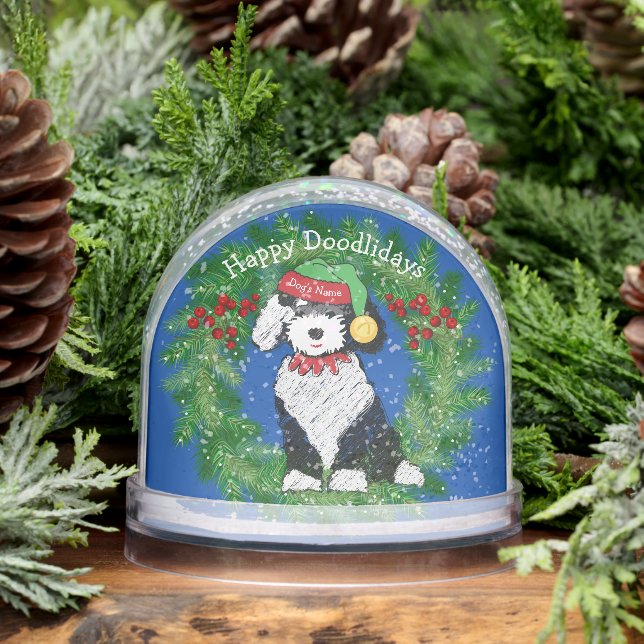 Felices Navidades de Doodlidays Elf Sheepadoodle (Invierno)