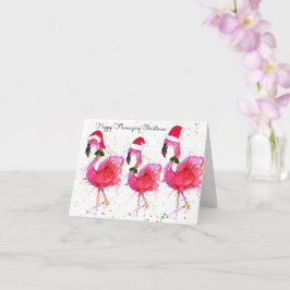 Felices Navidades Flamingo Tarjeta de felicitación