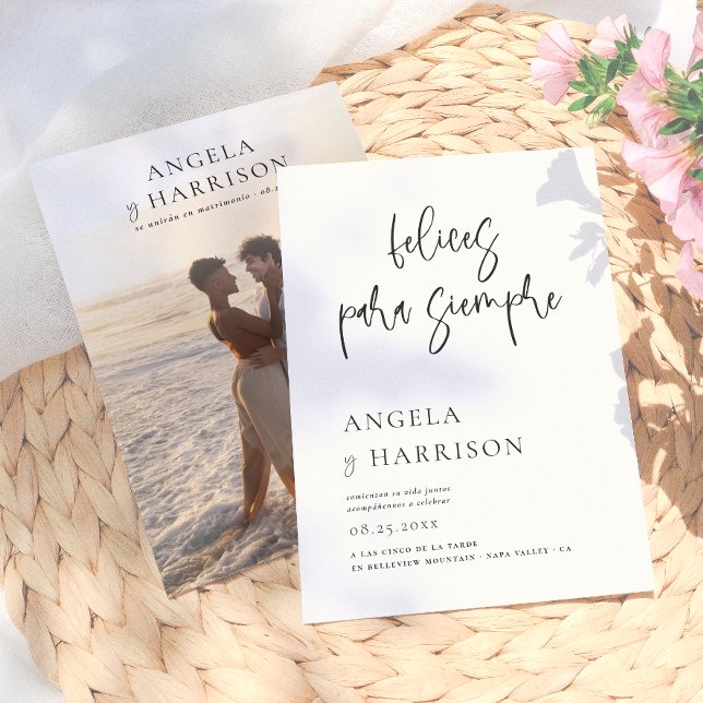 Felices Para Siempre Invitación de Boda Elegante (Subido por el creador)