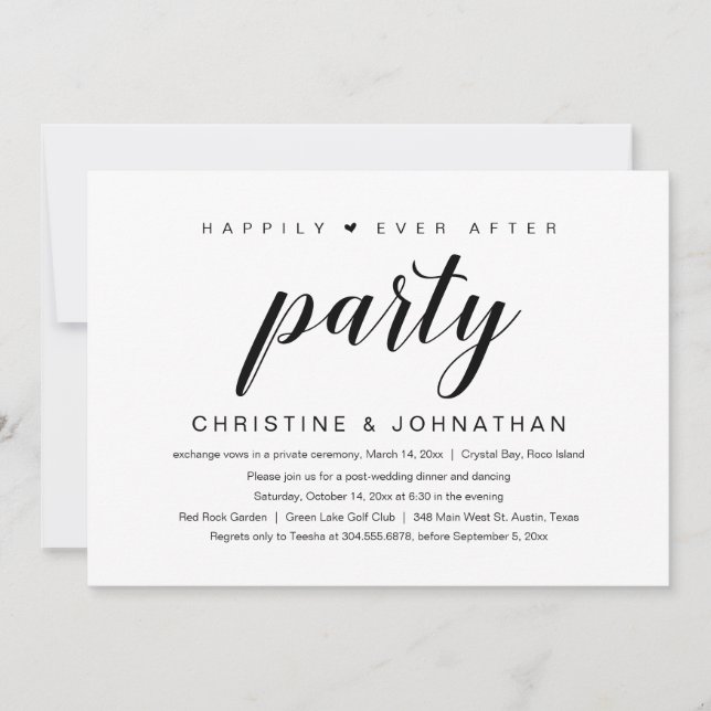 Felices para Siempre, Invitación de Boda para Fies (Anverso)