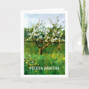 Felices Pascuas. Tarjeta de pascua del español del