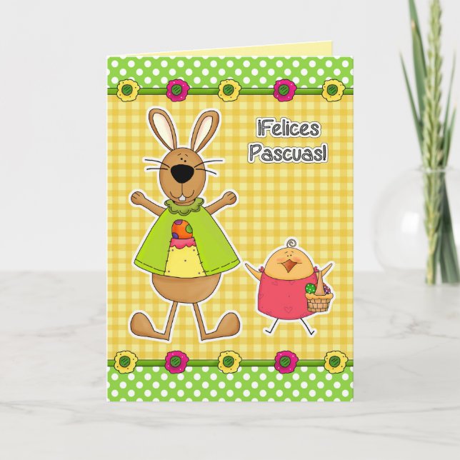 Felices Pascuas Tarjeta de Pascua en español (Anverso)