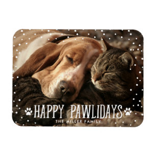 Felices Pawlidays   Imán fotográfico de vacaciones