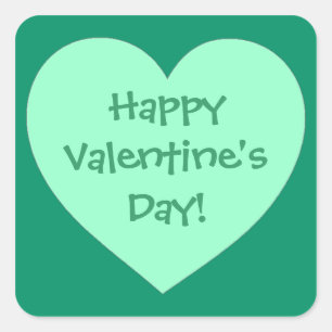 Felices pegatinas de corazón verdes del Día de San