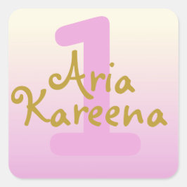 Felices Pegatinas de cumpleaños dorado beige rosa 