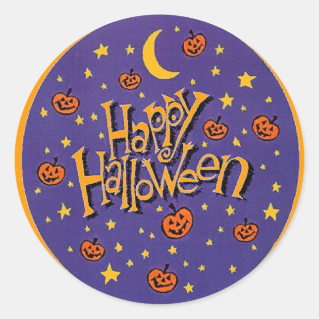 Felices Pegatinas de diversiones lunares de Hallow (Anverso)