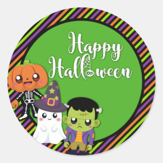 Felices Pegatinas de Halloween con monstruos