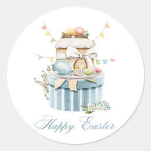 Felices Pegatinas de Pascua con huevos pasteles de