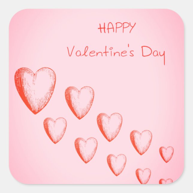 Felices Pegatinas del Día de San Valentín (Anverso)