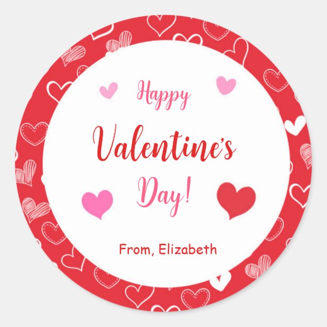 Felices Pegatinas del Día de San Valentín (Anverso)