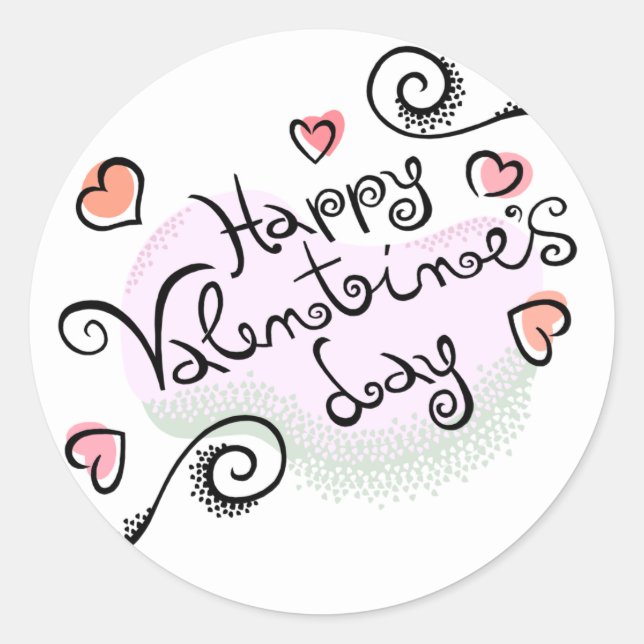Felices Pegatinas del Día de San Valentín (Anverso)