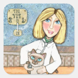 Felices Pegatinas Veterinarios del gato siamés Lov