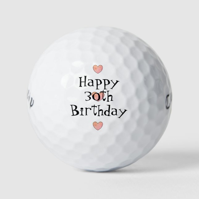 Felices pelotas de golf de 30 años por dalDesignNZ (Anverso)