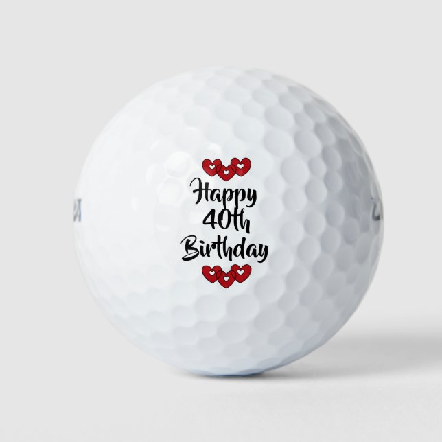 Felices pelotas de golf de 40 años por dalDesignNZ (Anverso)