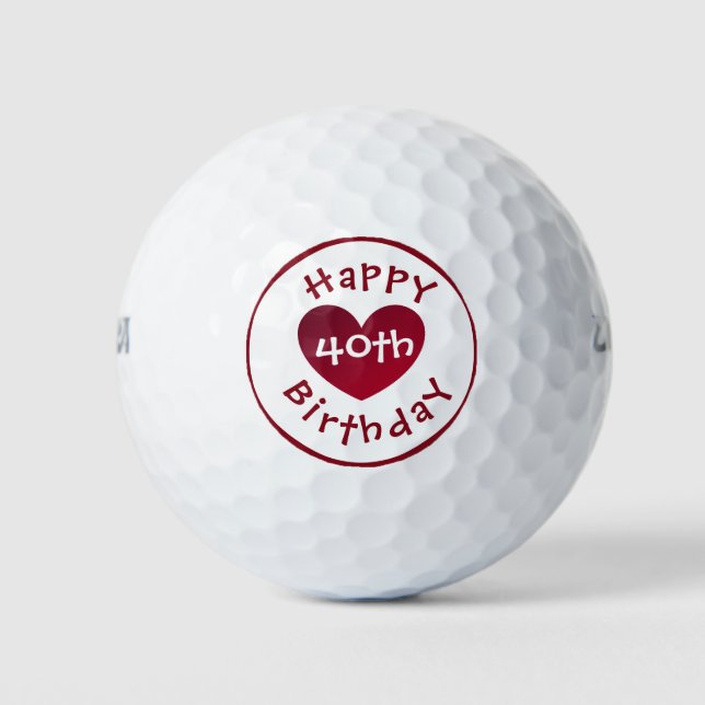 Felices pelotas de golf de 40 años por dalDesignNZ (Anverso)