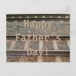 Felices pistas de tren del Día del Padre, postal d