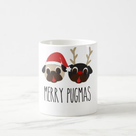Felices reno del navidad de Pugmas y taza del