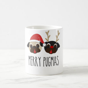 Felices reno del navidad de Pugmas y taza del