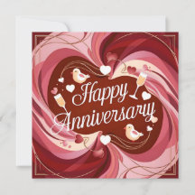Felices tarjetas de aniversario de Boda elegantes