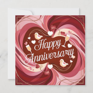 Felices tarjetas de aniversario de Boda elegantes