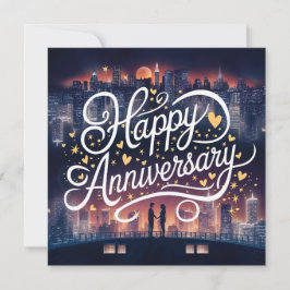 Felices tarjetas de aniversario de Boda elegantes