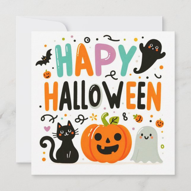Felices tarjetas de felicitación de Halloween (Anverso)
