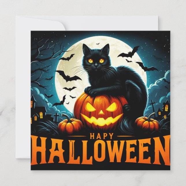 Felices tarjetas de felicitación de Halloween (Anverso)