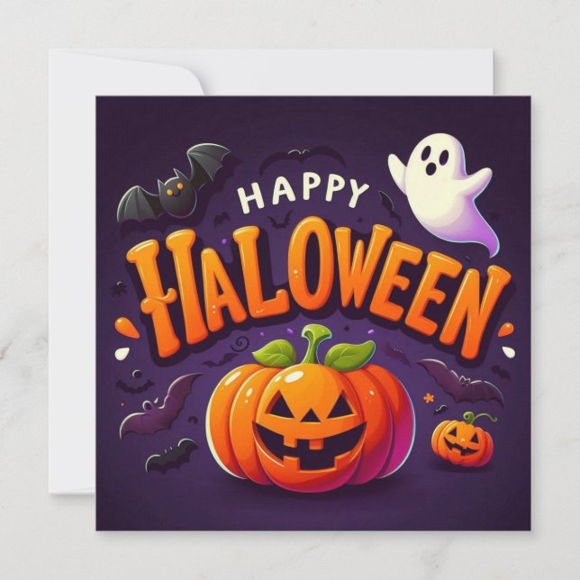 Felices tarjetas de felicitación de Halloween (Anverso)