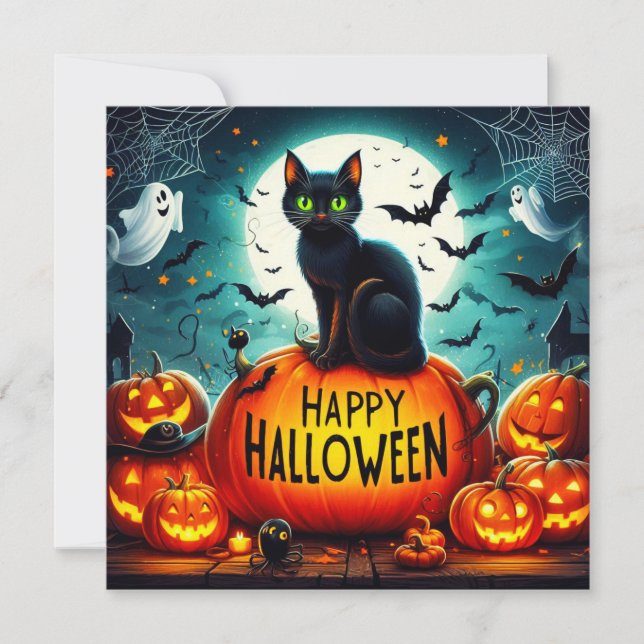 Felices tarjetas de felicitación de Halloween (Anverso)
