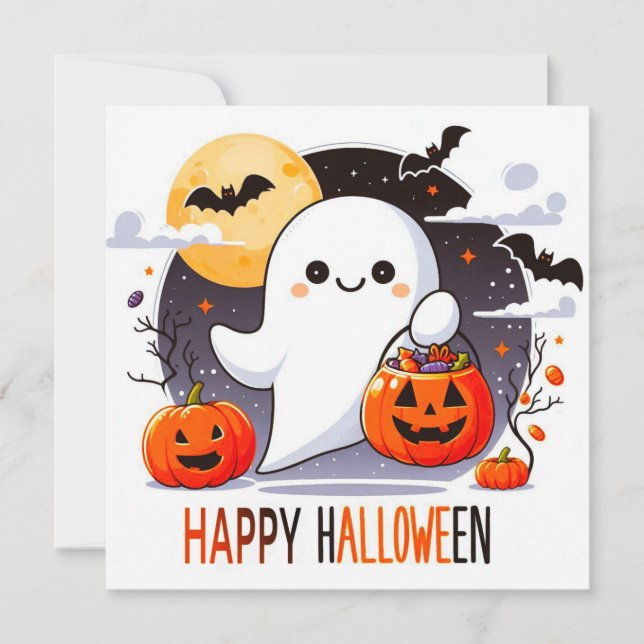 Felices tarjetas de felicitación de Halloween (Anverso)