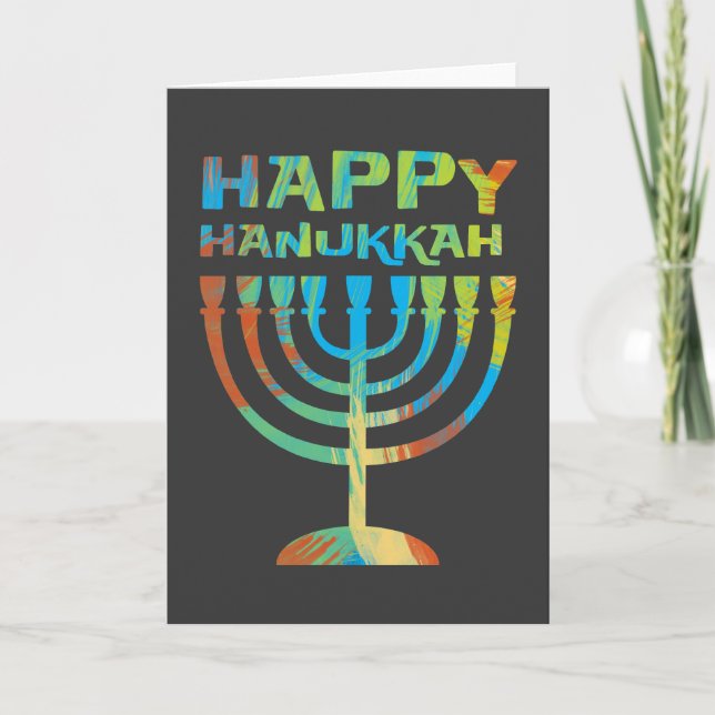 Felices tarjetas de felicitación de Hanukkah Menor (Anverso)