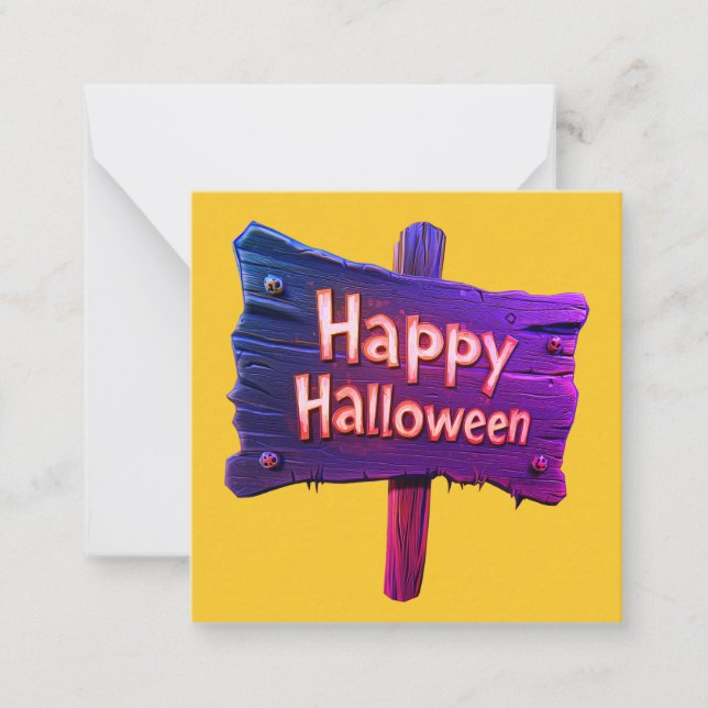 ¡Felices tarjetas de halloween, lindas, inventadas (Anverso)
