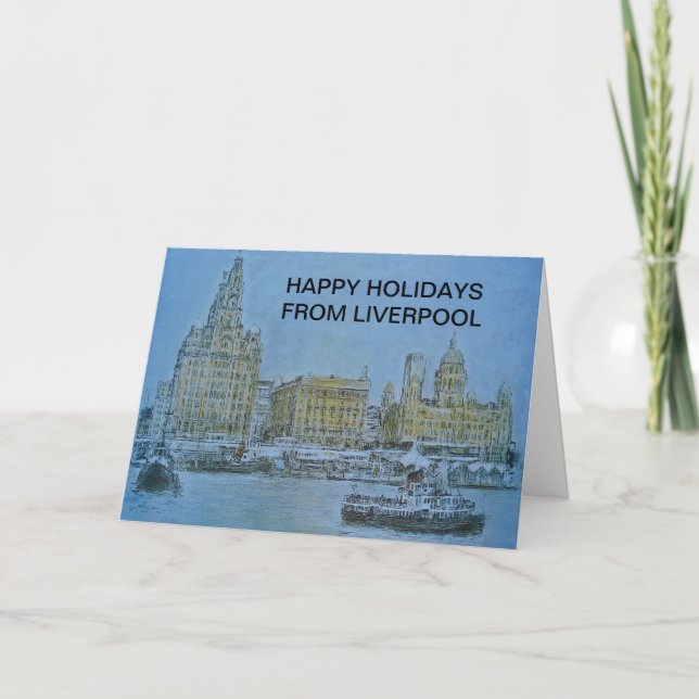 Felices tarjetas de Liverpool de vacaciones por Co (Anverso)