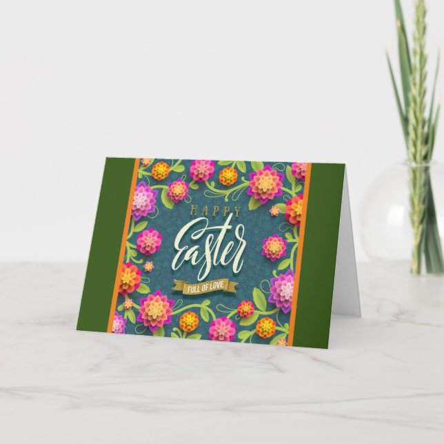 Felices tarjetas de vacaciones florales para conej (Anverso)