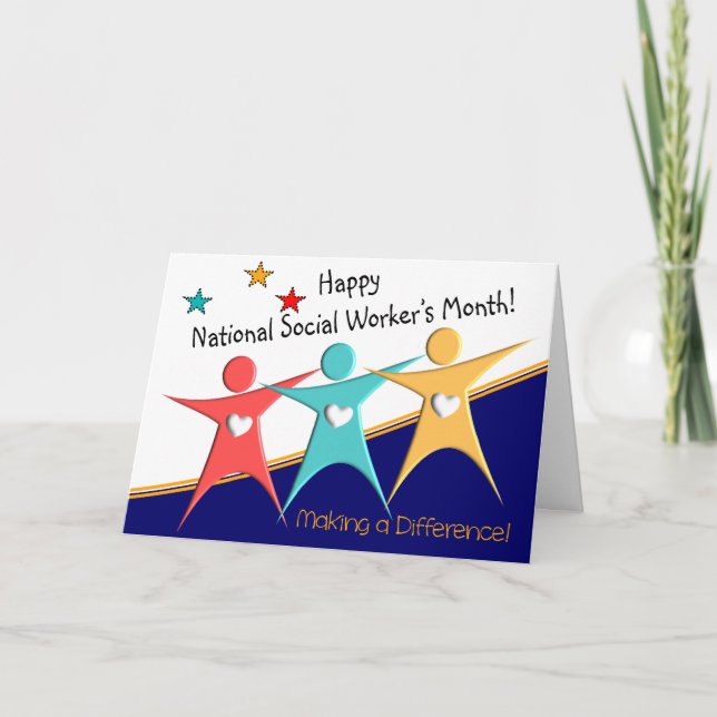 Felices tarjetas mensuales de trabajador social (Anverso)