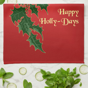 Felices toallas de cocina para Navidades Holly-Day